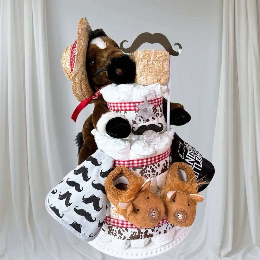 Cowboy Diaper Cake, Wild West Baby Shower Gift